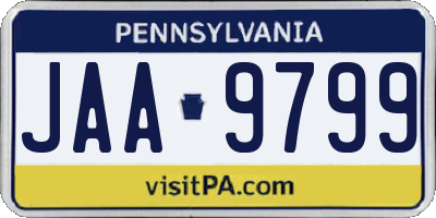 PA license plate JAA9799