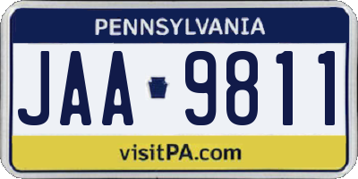 PA license plate JAA9811