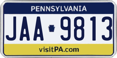PA license plate JAA9813