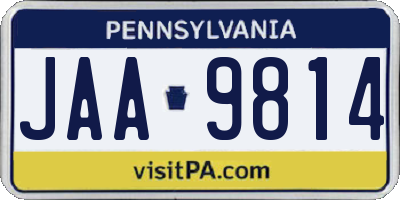 PA license plate JAA9814