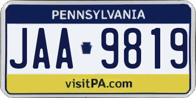PA license plate JAA9819