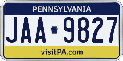 PA license plate JAA9827