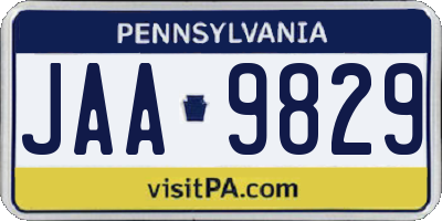 PA license plate JAA9829
