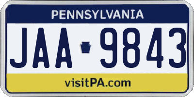 PA license plate JAA9843