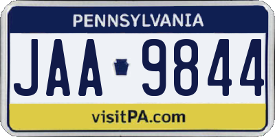 PA license plate JAA9844