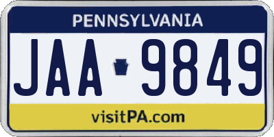 PA license plate JAA9849