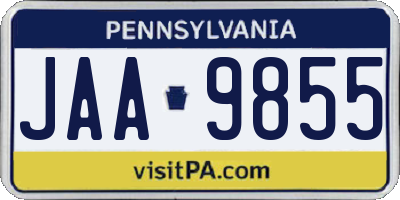 PA license plate JAA9855