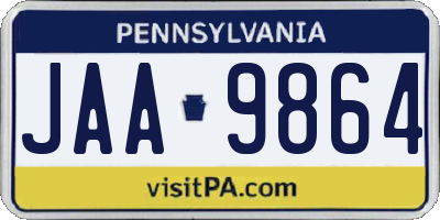 PA license plate JAA9864