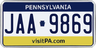 PA license plate JAA9869