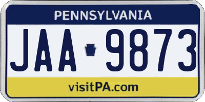PA license plate JAA9873