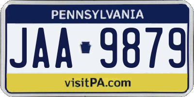 PA license plate JAA9879