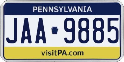 PA license plate JAA9885