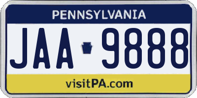 PA license plate JAA9888