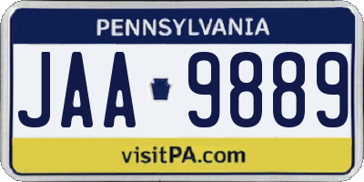 PA license plate JAA9889
