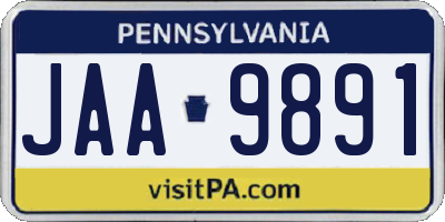 PA license plate JAA9891