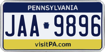 PA license plate JAA9896