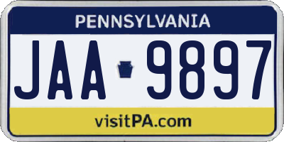 PA license plate JAA9897