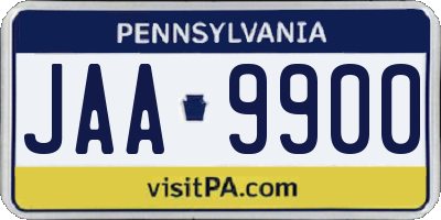 PA license plate JAA9900