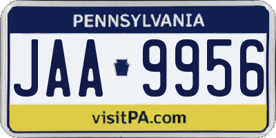 PA license plate JAA9956