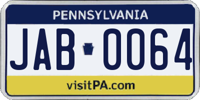 PA license plate JAB0064