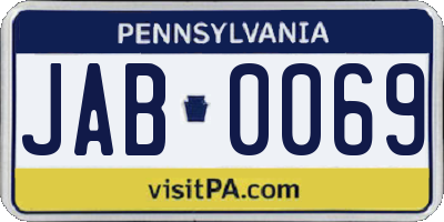 PA license plate JAB0069