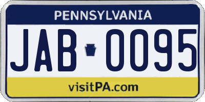 PA license plate JAB0095