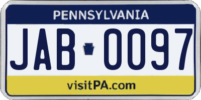 PA license plate JAB0097