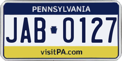 PA license plate JAB0127