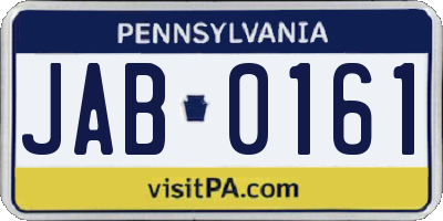 PA license plate JAB0161