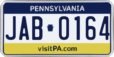 PA license plate JAB0164