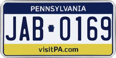 PA license plate JAB0169