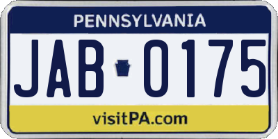 PA license plate JAB0175