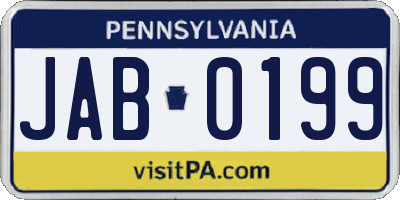 PA license plate JAB0199