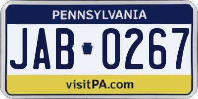 PA license plate JAB0267