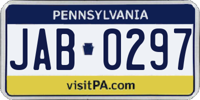 PA license plate JAB0297