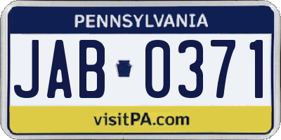 PA license plate JAB0371