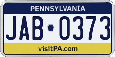 PA license plate JAB0373