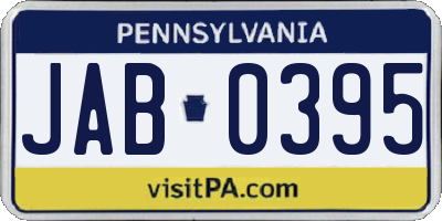 PA license plate JAB0395