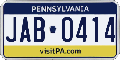 PA license plate JAB0414