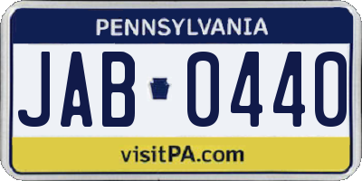 PA license plate JAB0440