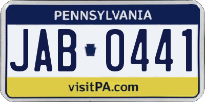 PA license plate JAB0441