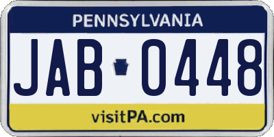 PA license plate JAB0448