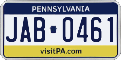 PA license plate JAB0461