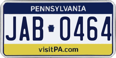 PA license plate JAB0464