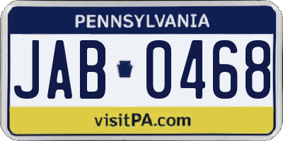 PA license plate JAB0468