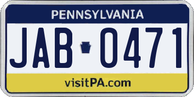 PA license plate JAB0471