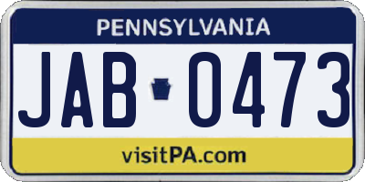 PA license plate JAB0473