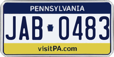 PA license plate JAB0483