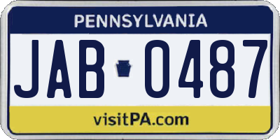 PA license plate JAB0487