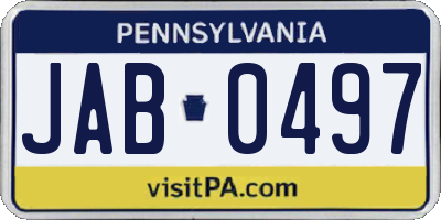 PA license plate JAB0497